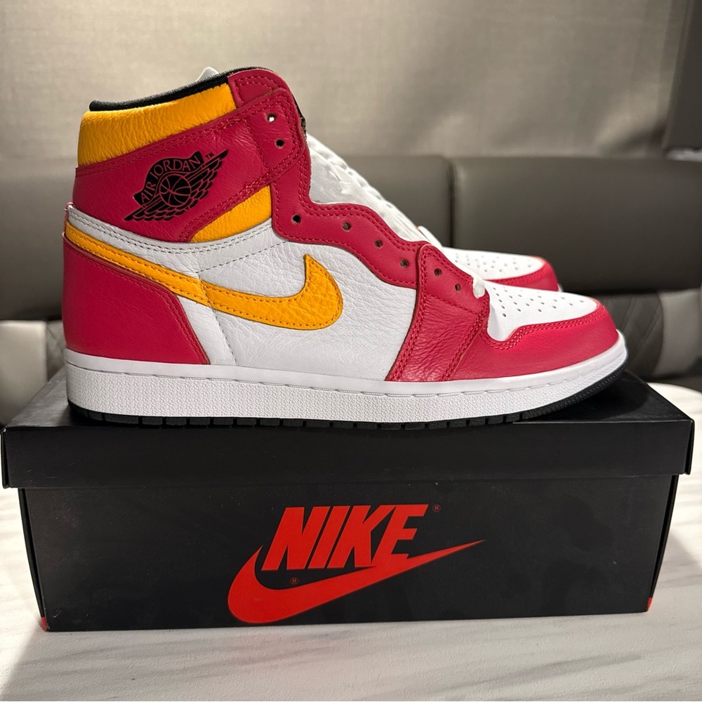 Nike Air Jordan High-Top in Red, Yellow, and White